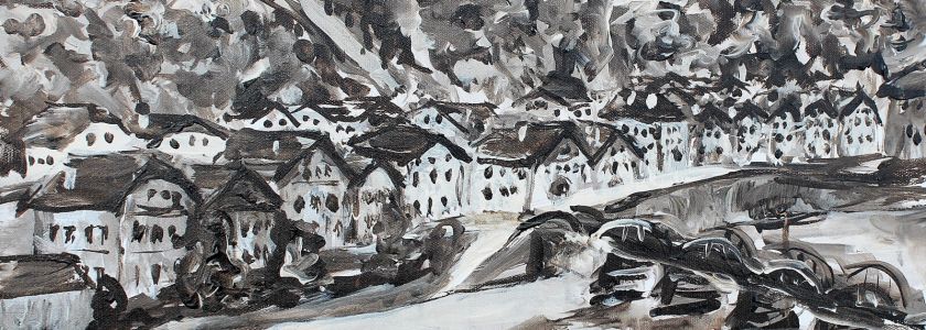 Oberndorf-um-1900-50x60-Acryl-Leinen